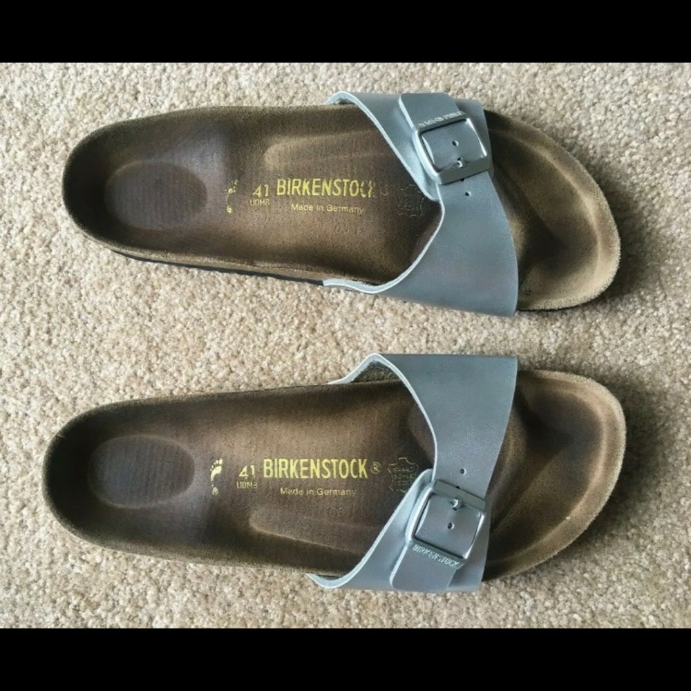 Birkenstock Womens Madrid Birki Sandals Silver 41